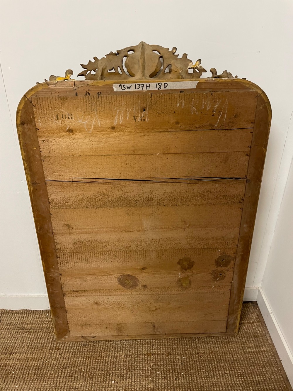 19th century French gilt over mantle mirror  View XIV