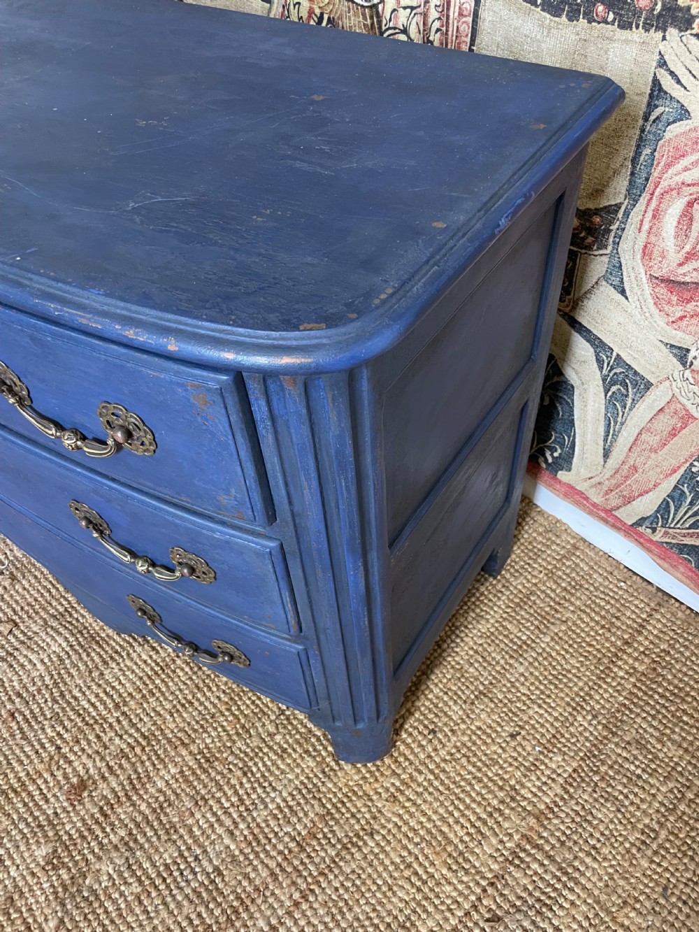 18th century style painted French commode , blue  View III