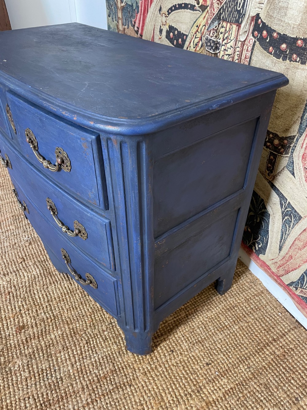 18th century style painted French commode , blue  View IV