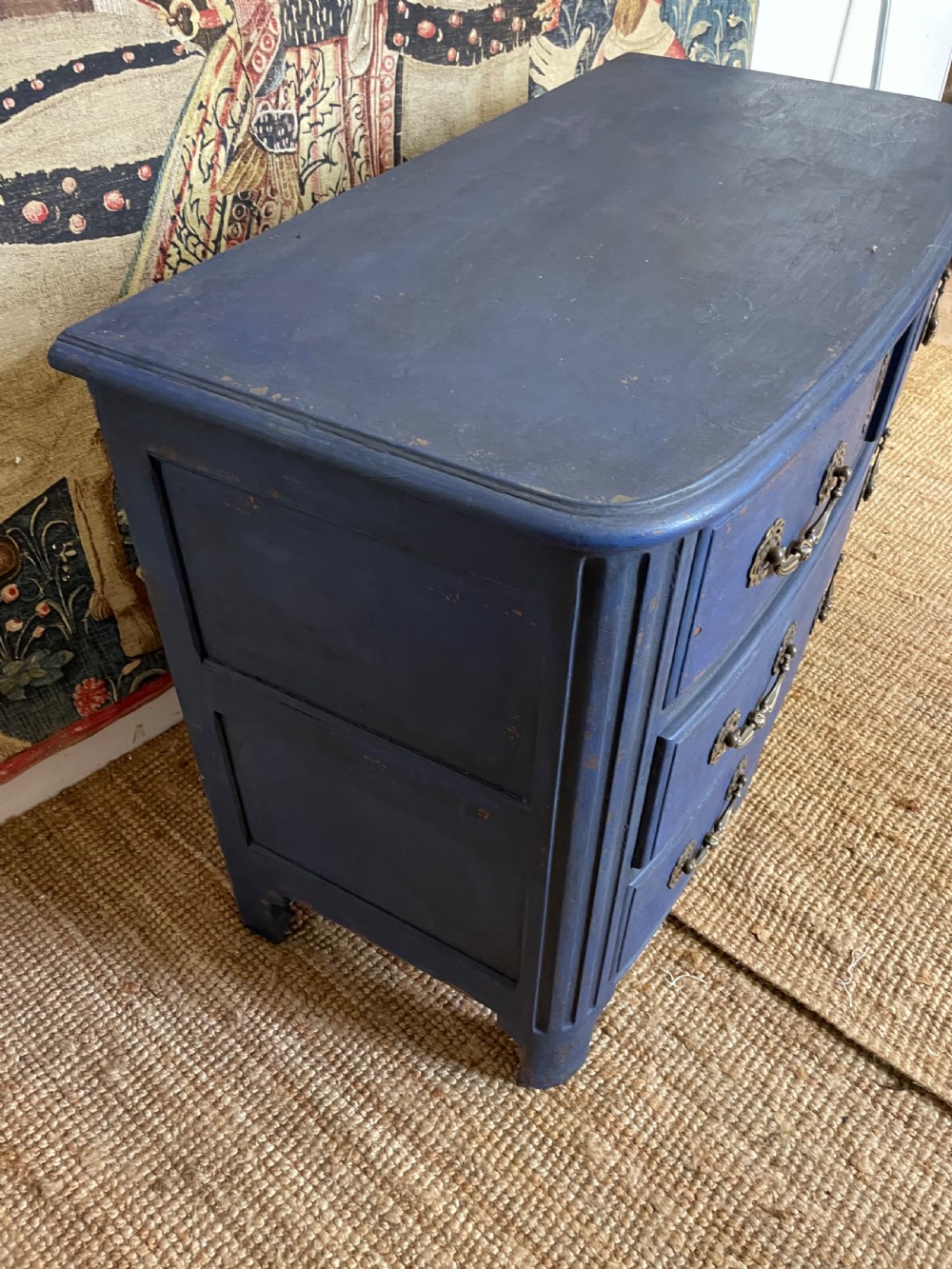 18th century style painted French commode , blue  View VI