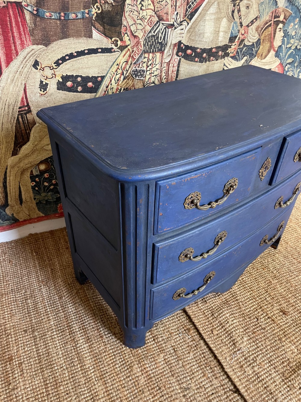 18th century style painted French commode , blue  View VII
