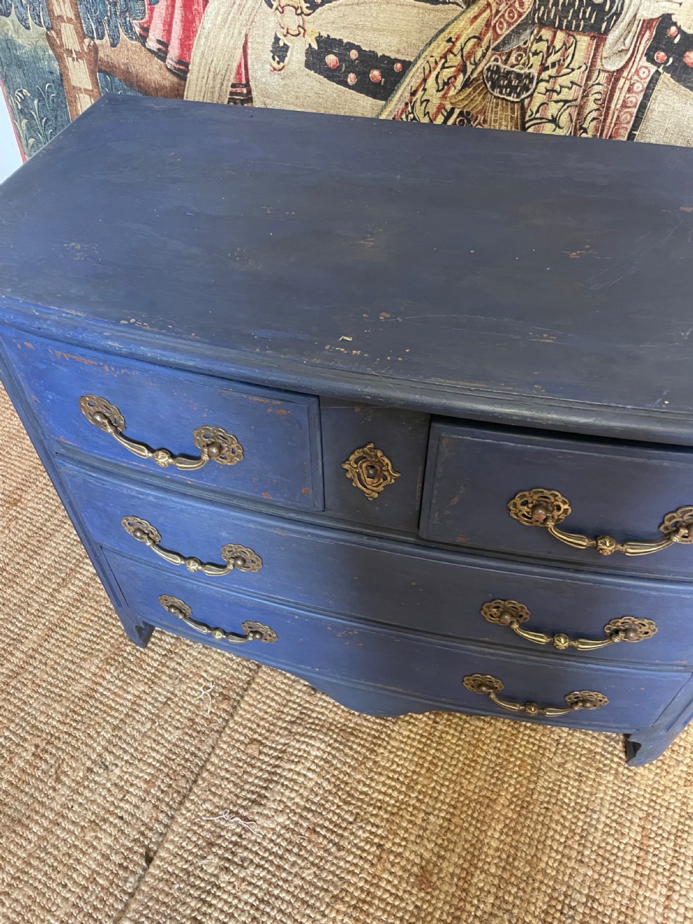 18th century style painted French commode , blue  View VIII