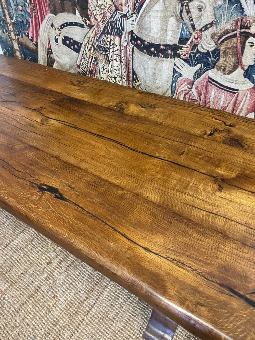 Early 20th century oak refectory table  View IV