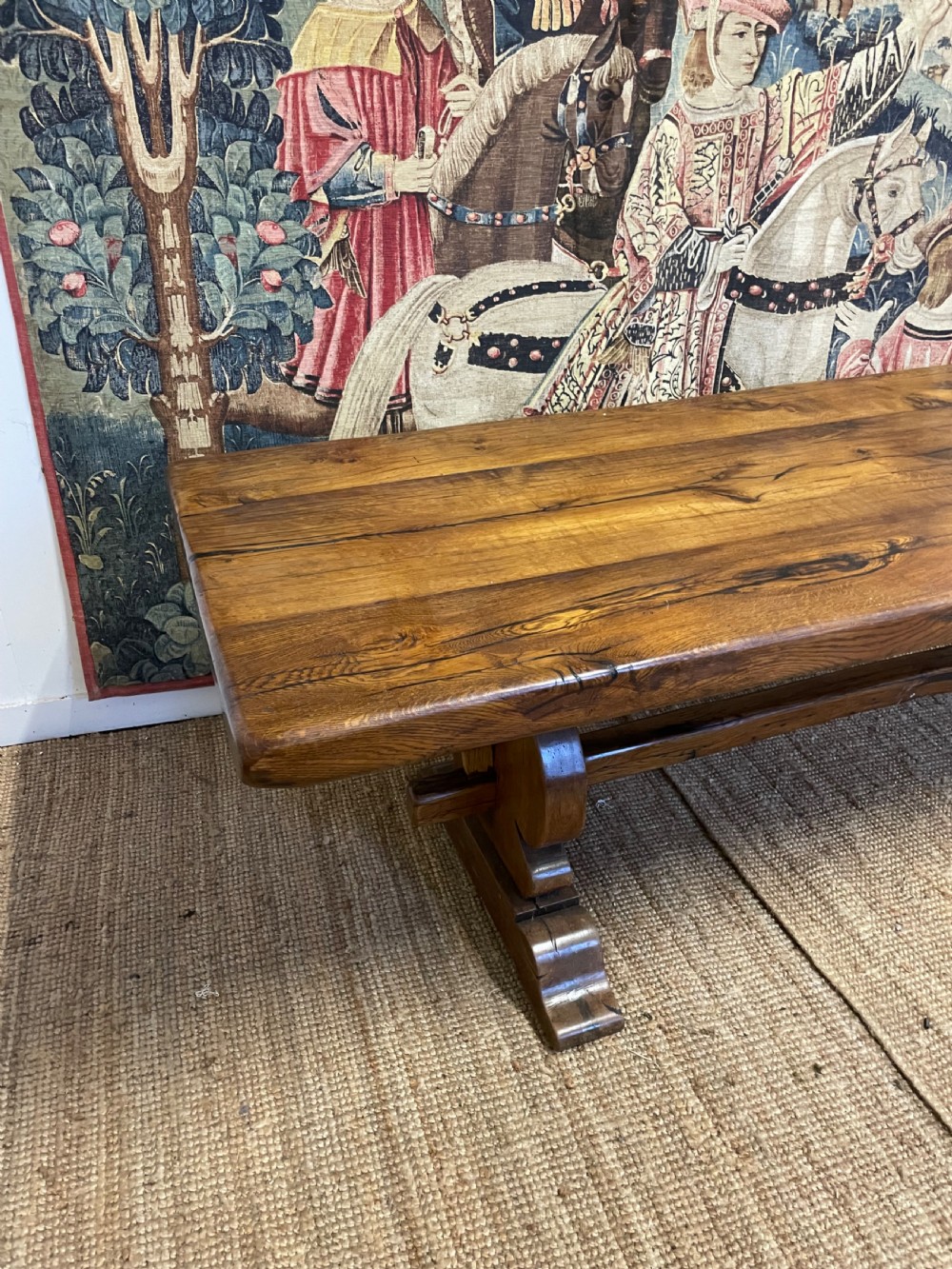 Early 20th century oak refectory table  View V