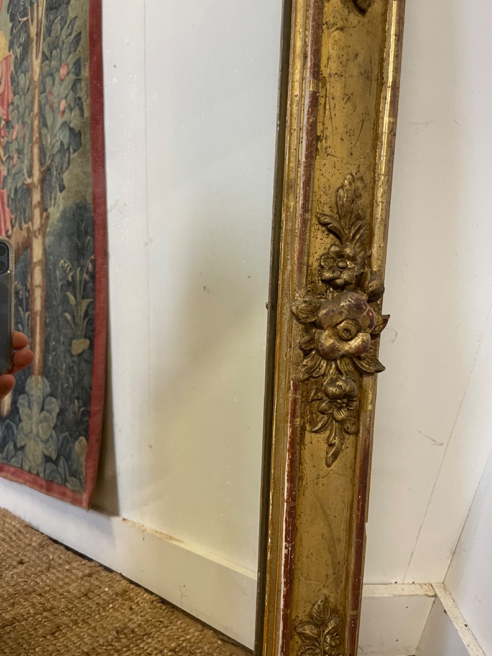 19th century gilded wall mirror  View V