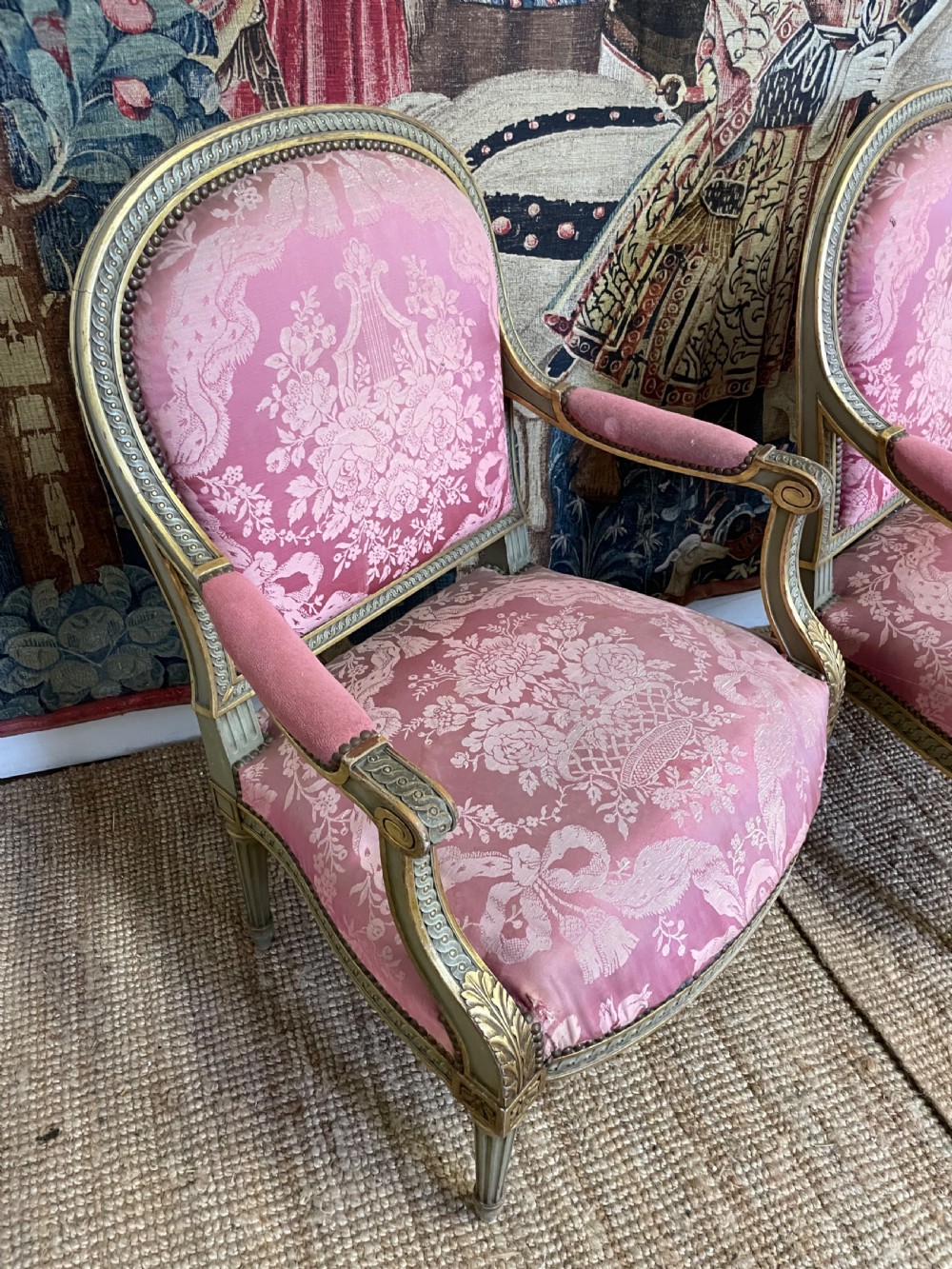 Pair of 19th century gilt and painted armchairs  View VII