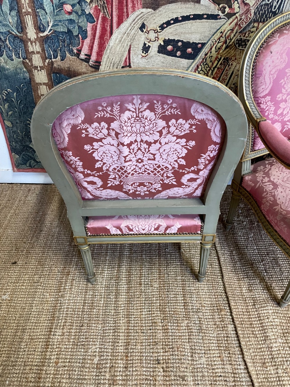 Pair of 19th century gilt and painted armchairs  View VIII