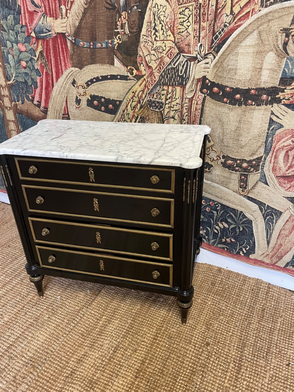 SMALL EARLY 20TH CENTURY EBONISED COMMODE View II