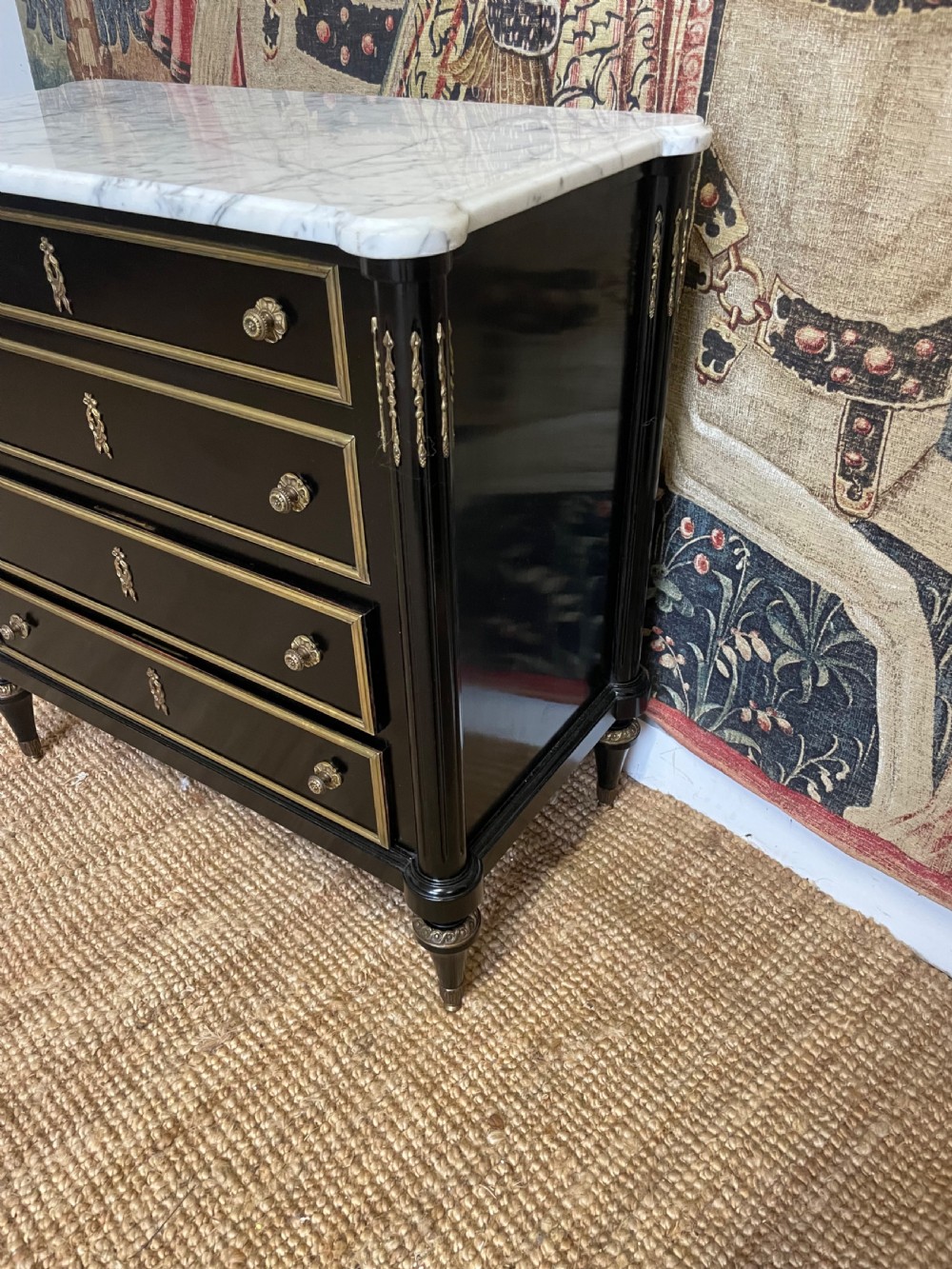 SMALL EARLY 20TH CENTURY EBONISED COMMODE View III