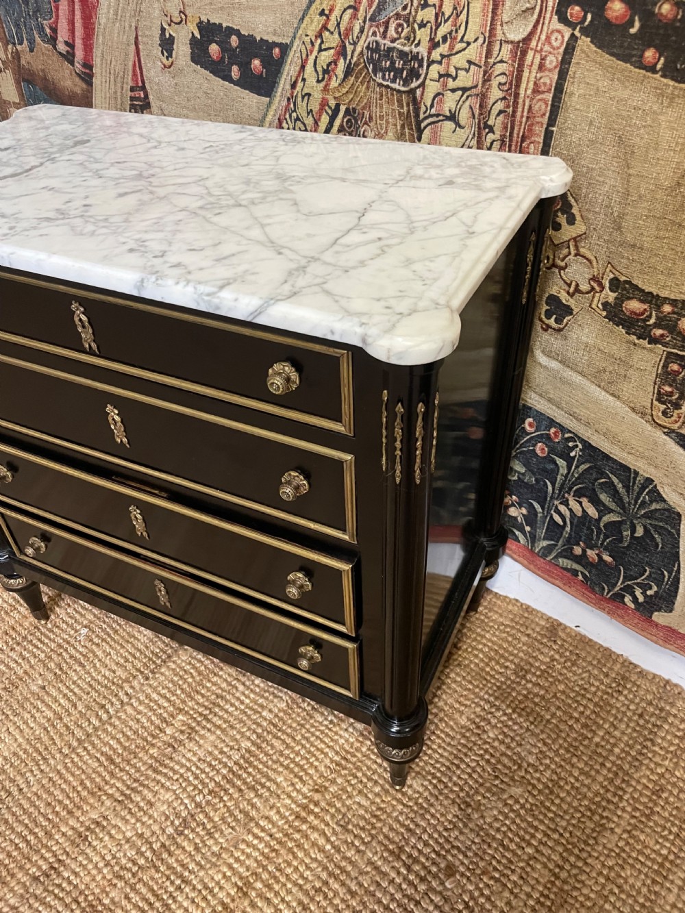 SMALL EARLY 20TH CENTURY EBONISED COMMODE View IV