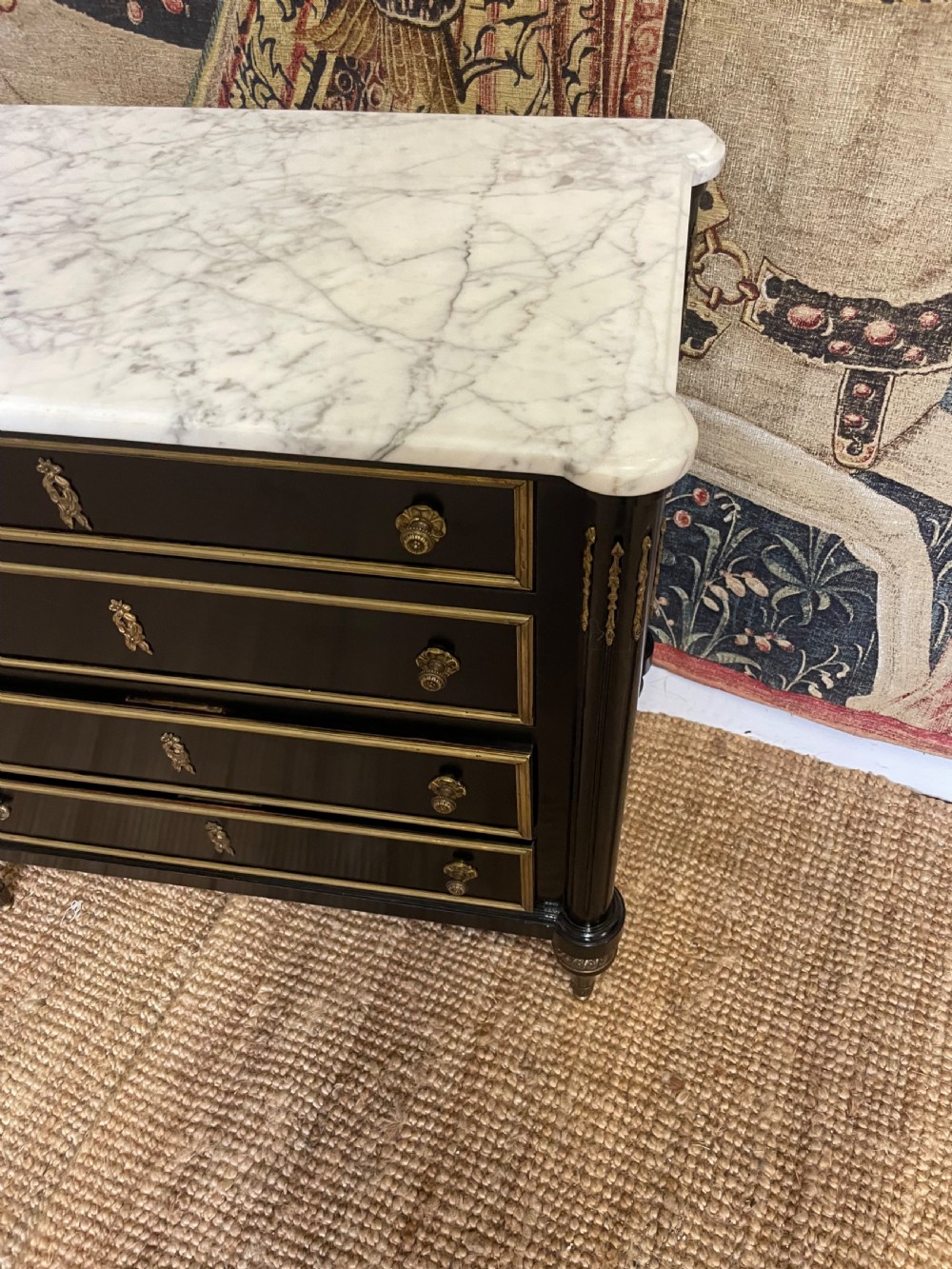 SMALL EARLY 20TH CENTURY EBONISED COMMODE View V