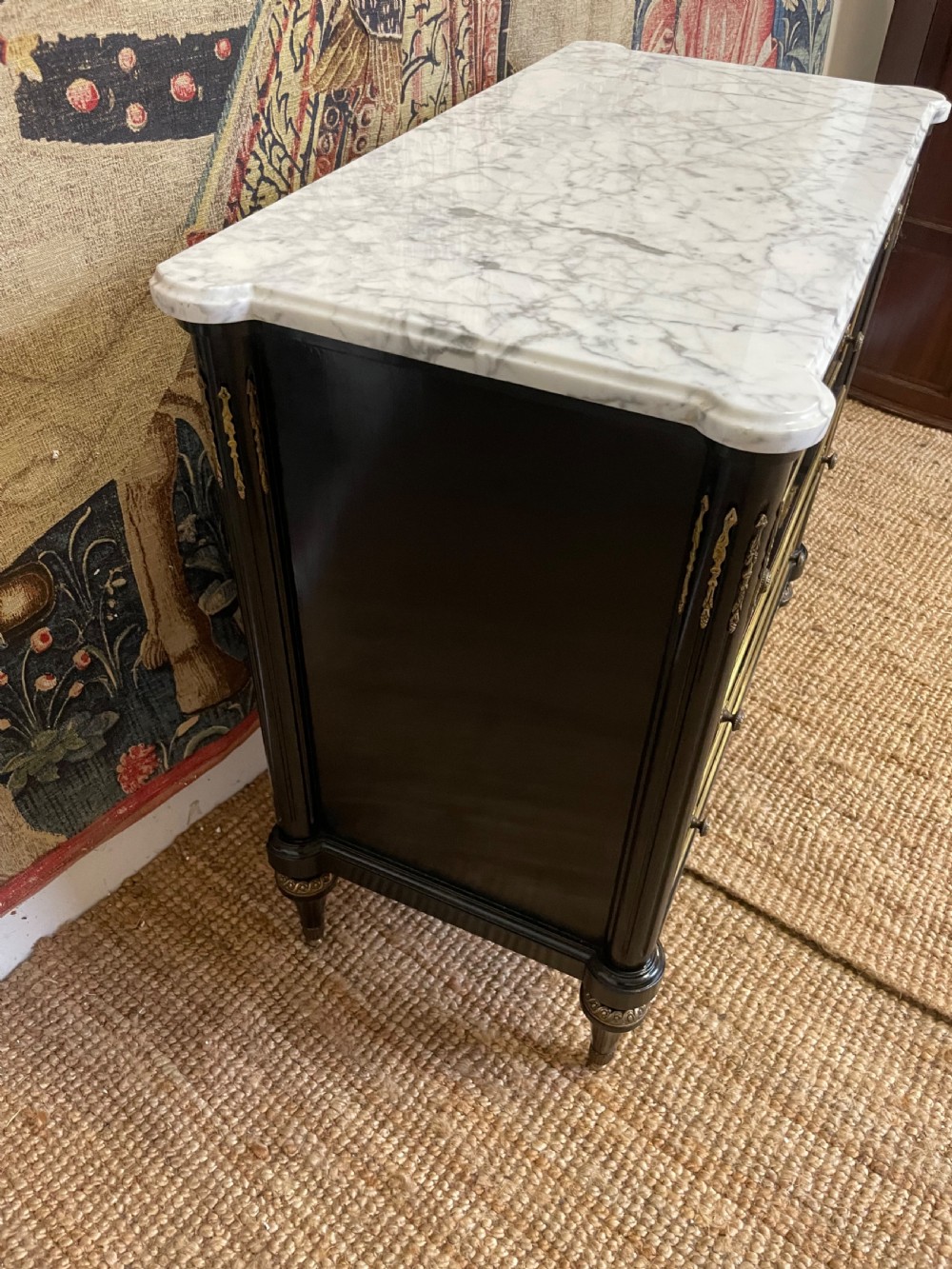 SMALL EARLY 20TH CENTURY EBONISED COMMODE View VIII