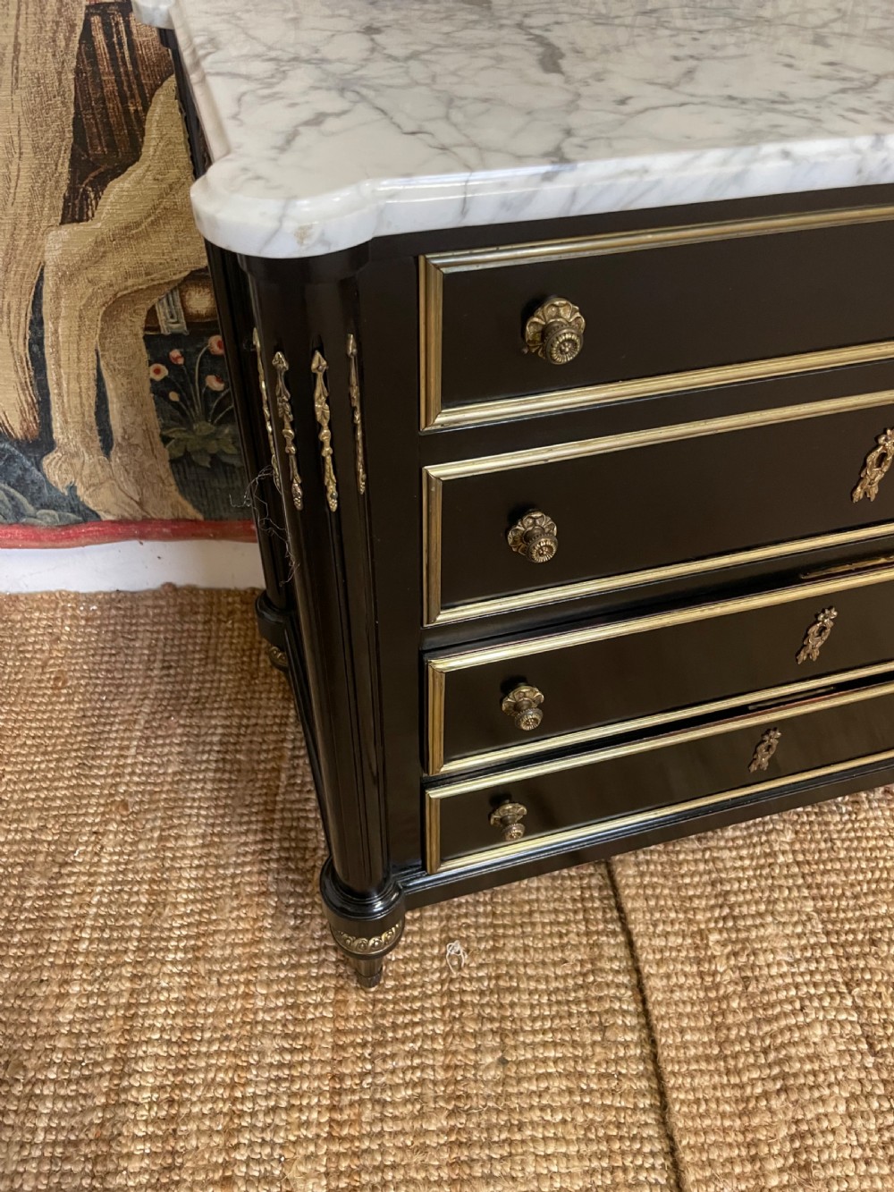 SMALL EARLY 20TH CENTURY EBONISED COMMODE View X