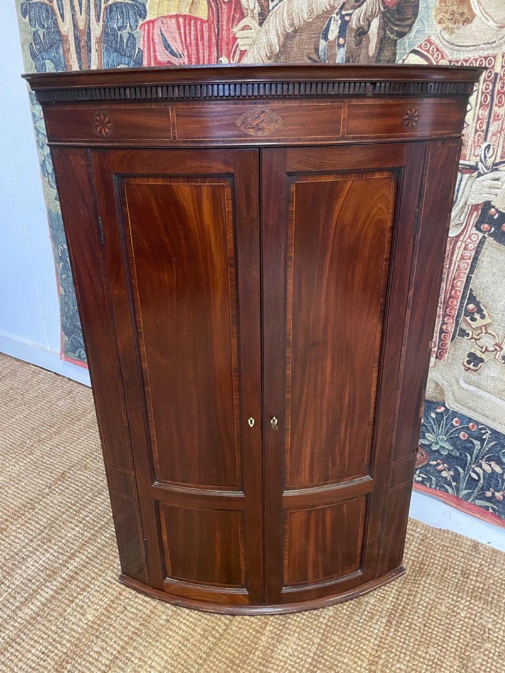 Georgian Mahogany bow-fronted corner cupboard  View II