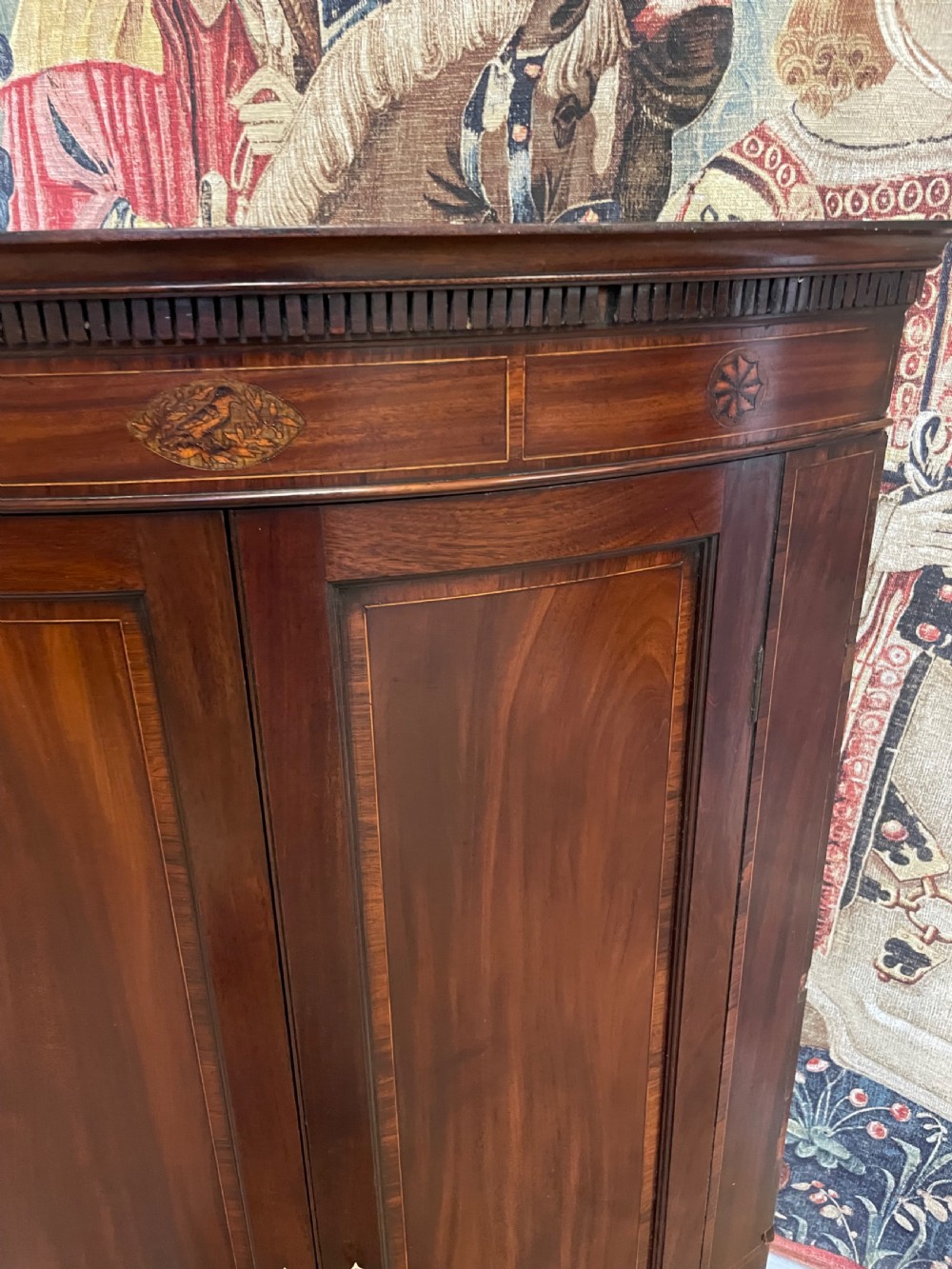 Georgian Mahogany bow-fronted corner cupboard  View III