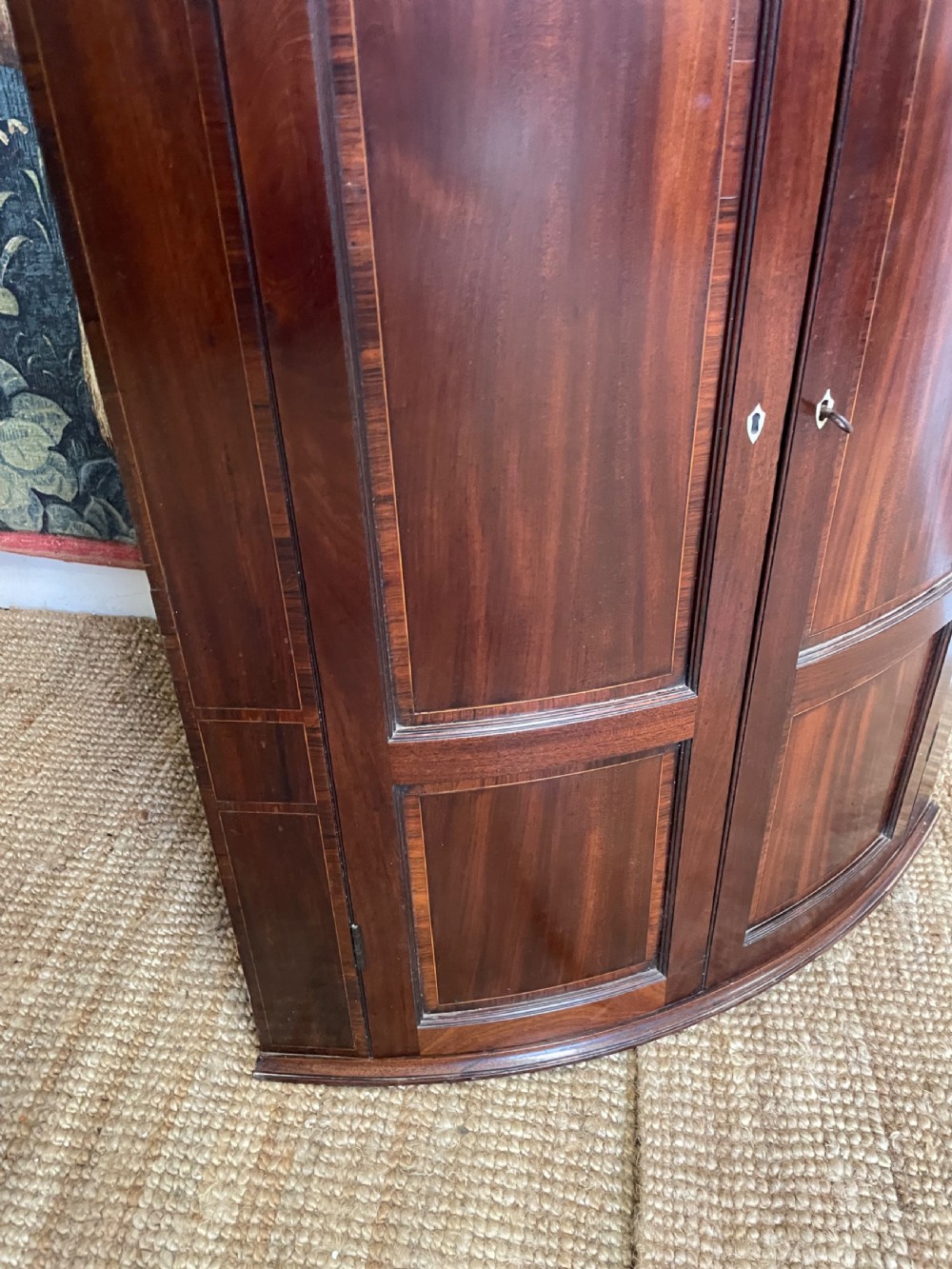 Georgian Mahogany bow-fronted corner cupboard  View V