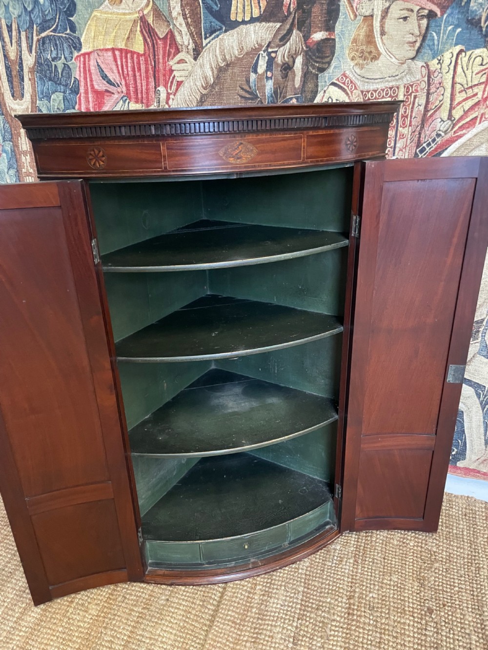 Georgian Mahogany bow-fronted corner cupboard  View VIII