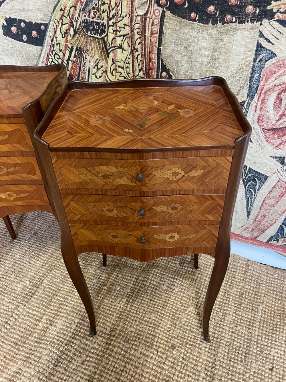 Pair of inlaid Kingwood bedside cabinets  View II