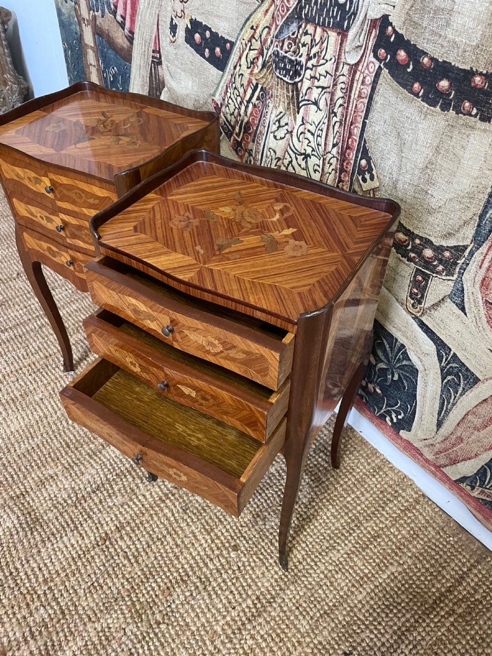 Pair of inlaid Kingwood bedside cabinets  View X