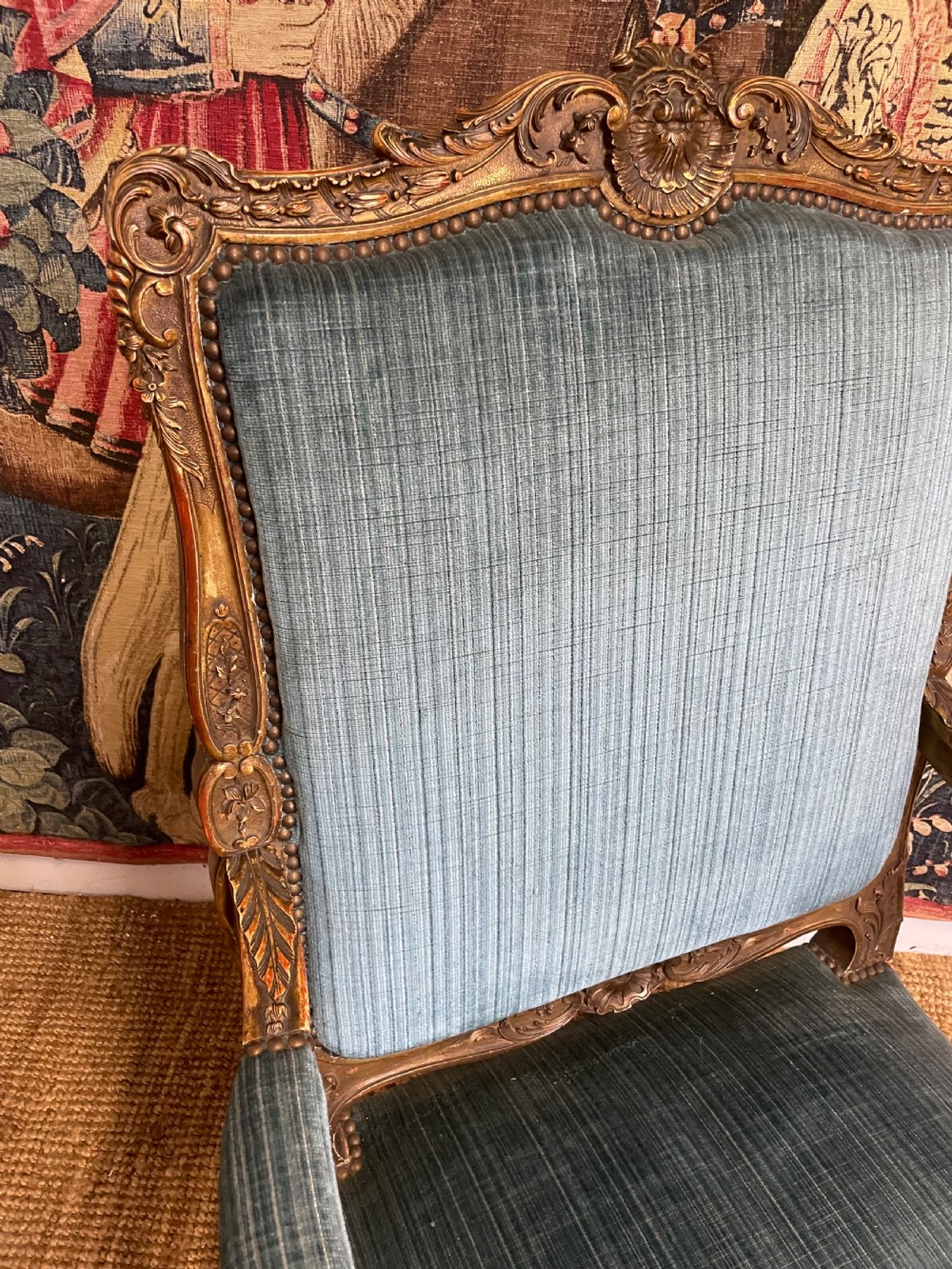 LARGE REGENCE STYLE GILDED OPEN ARMCHAIR View VII