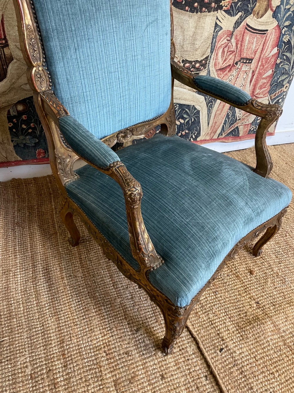LARGE REGENCE STYLE GILDED OPEN ARMCHAIR View VIII