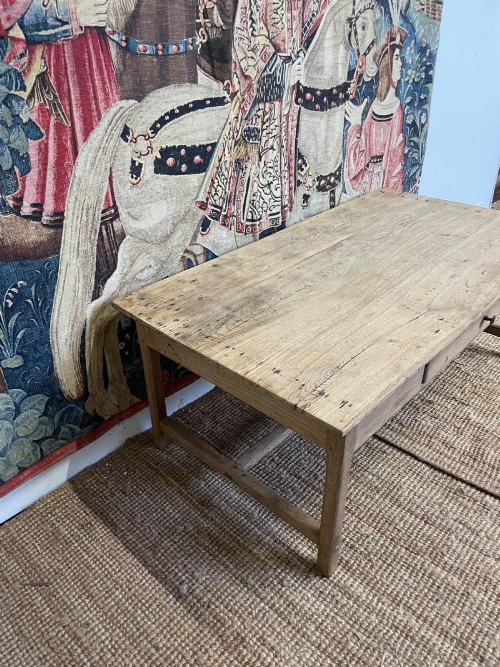 19TH CENTURY FRENCH SCRUBBED OAK COFFEE TABLE View V