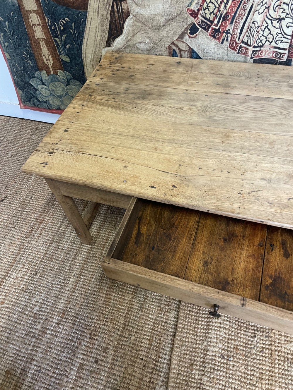 19TH CENTURY FRENCH SCRUBBED OAK COFFEE TABLE View VIII