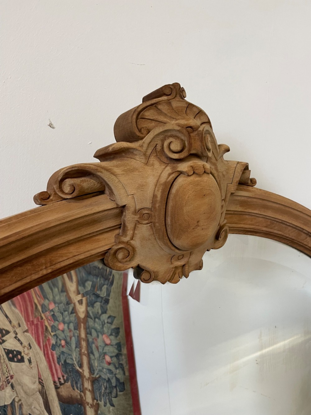 LARGE DECORATIVE RAW WALNUT FRAMED MIRROR View II