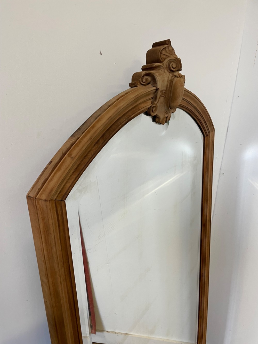 LARGE DECORATIVE RAW WALNUT FRAMED MIRROR View III