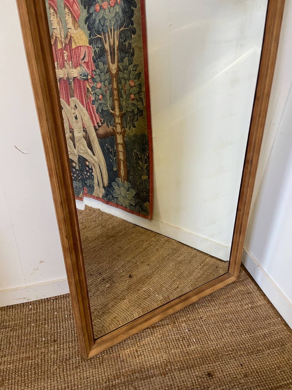 LARGE DECORATIVE RAW WALNUT FRAMED MIRROR View IV