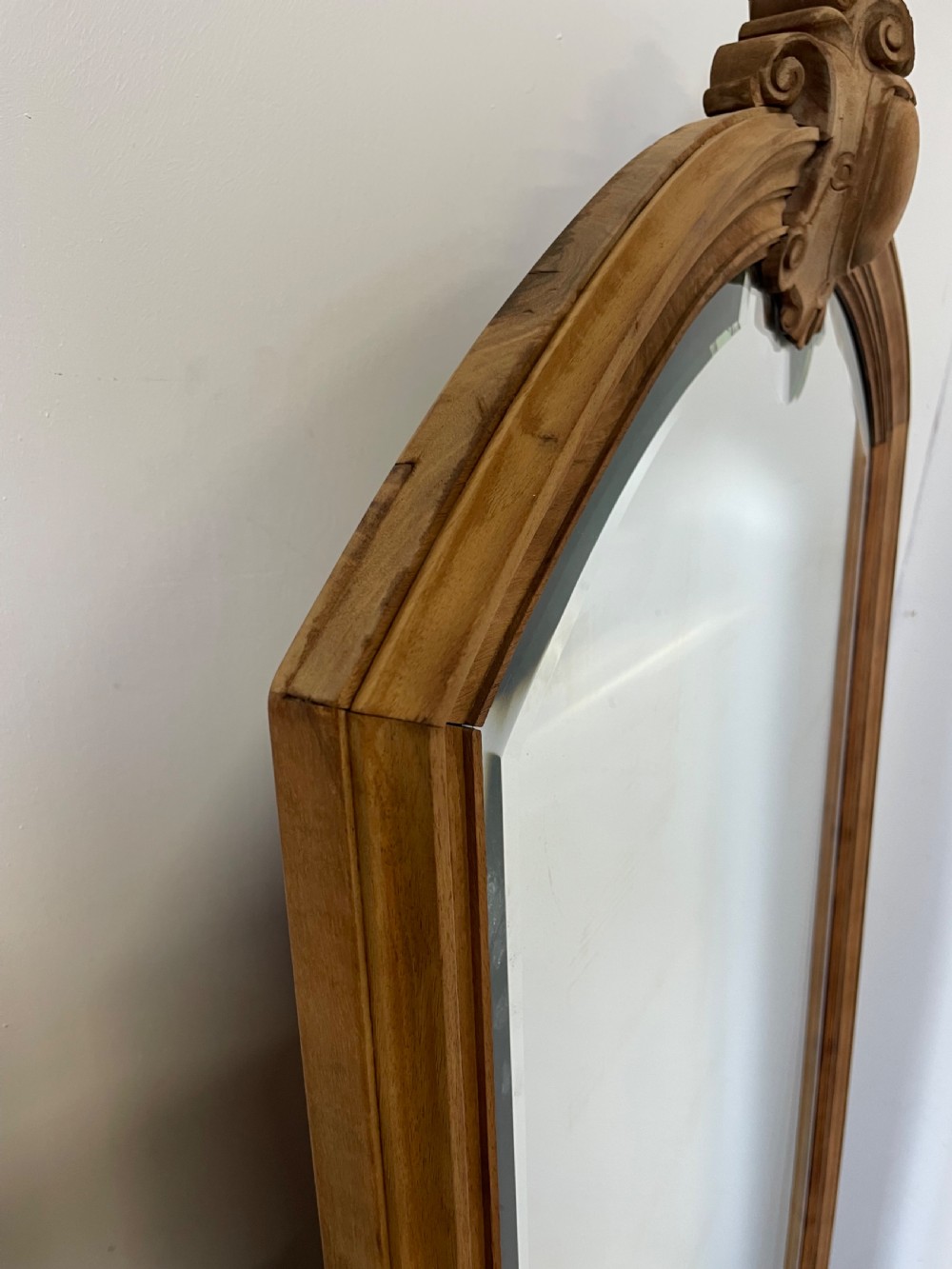 LARGE DECORATIVE RAW WALNUT FRAMED MIRROR View V
