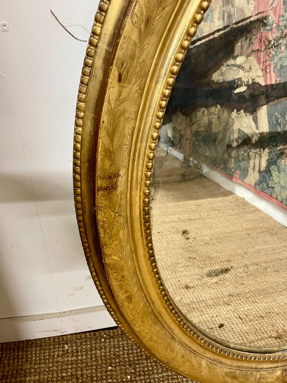 Large 19th century oval wall mirror  View VII