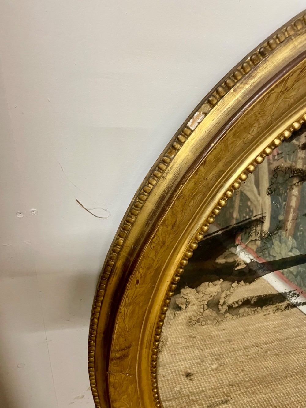 Large 19th century oval wall mirror  View VIII