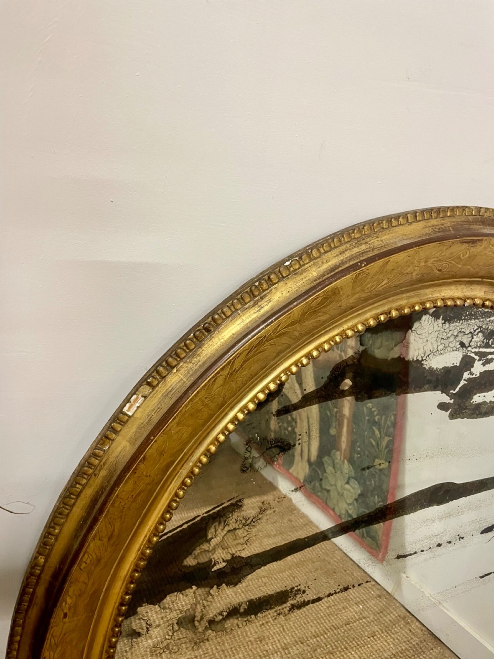Large 19th century oval wall mirror  View IX
