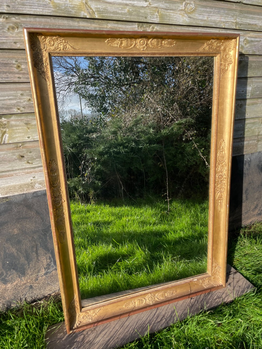 19th century French gilded wall mirror 48.5 “ X 32.5 “