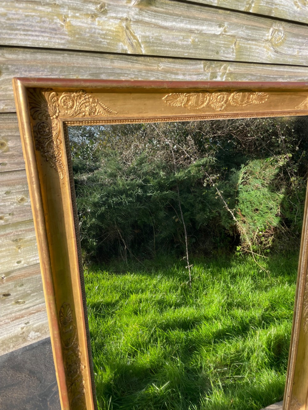 19th century French gilded wall mirror 48.5 “ X 32.5 “ View II