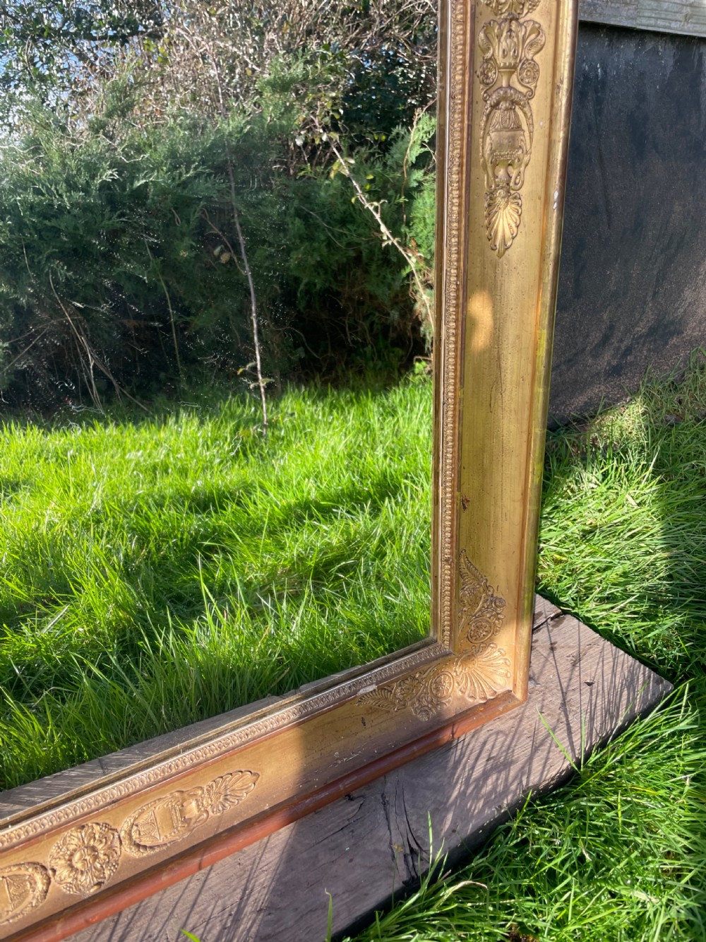 19th century French gilded wall mirror 48.5 “ X 32.5 “ View V