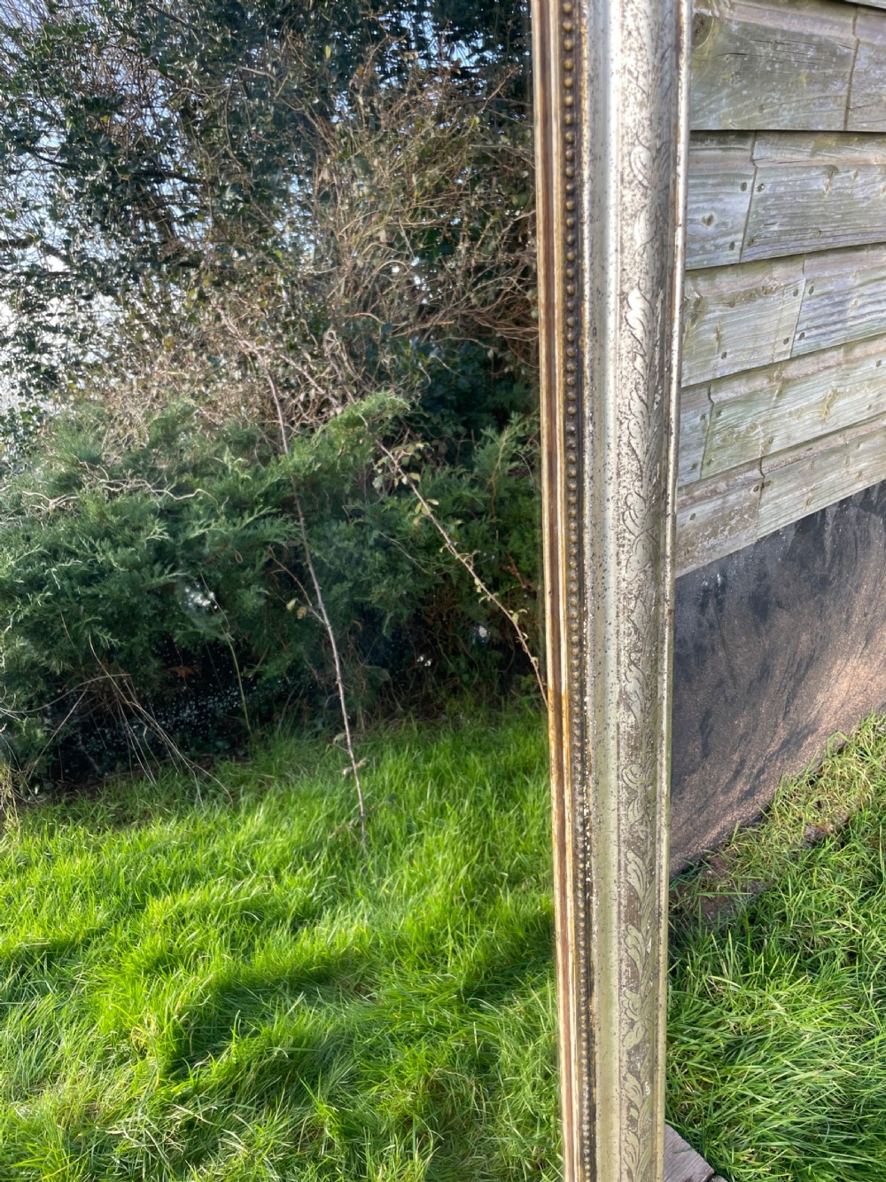 Antique French silvered wall mirror  View IV
