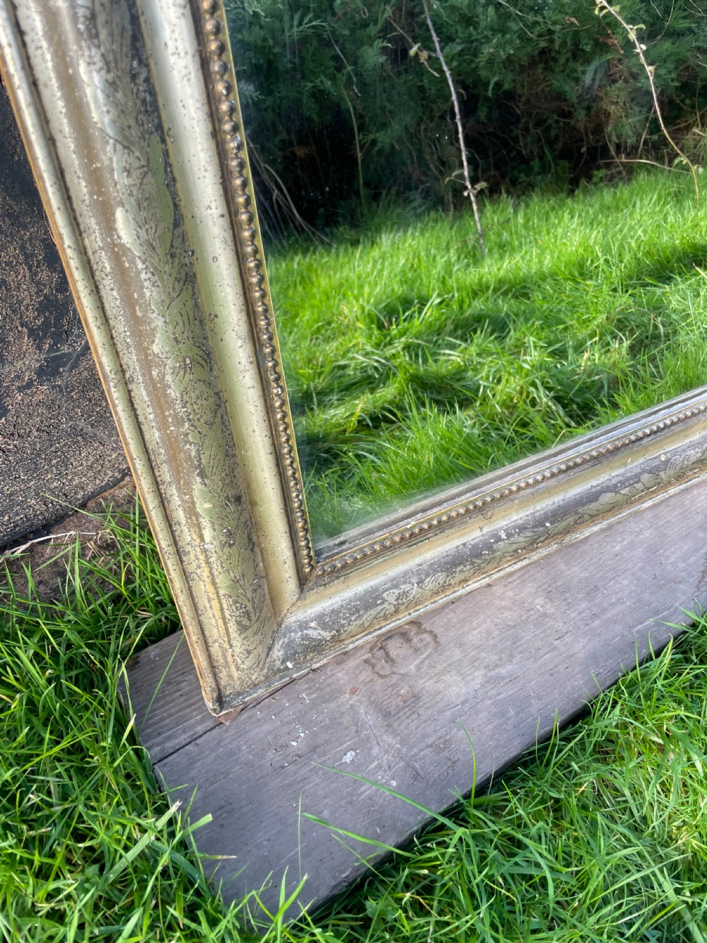 Antique French silvered wall mirror  View VIII