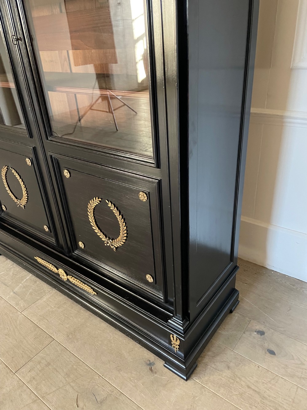19th century ebonised 2 door bookcase View IV