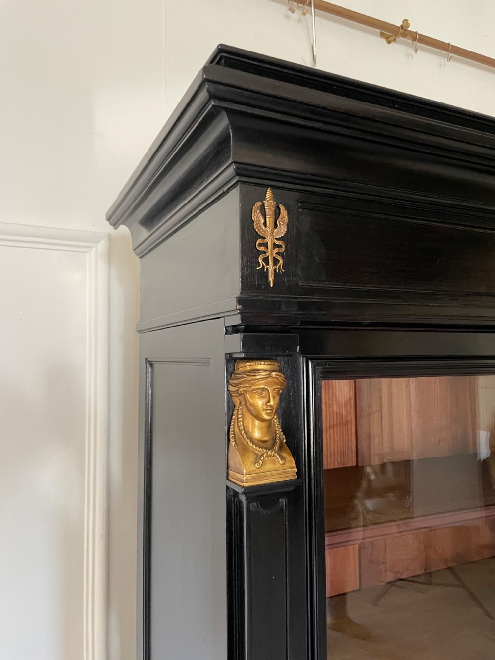 19th century ebonised 2 door bookcase View VI
