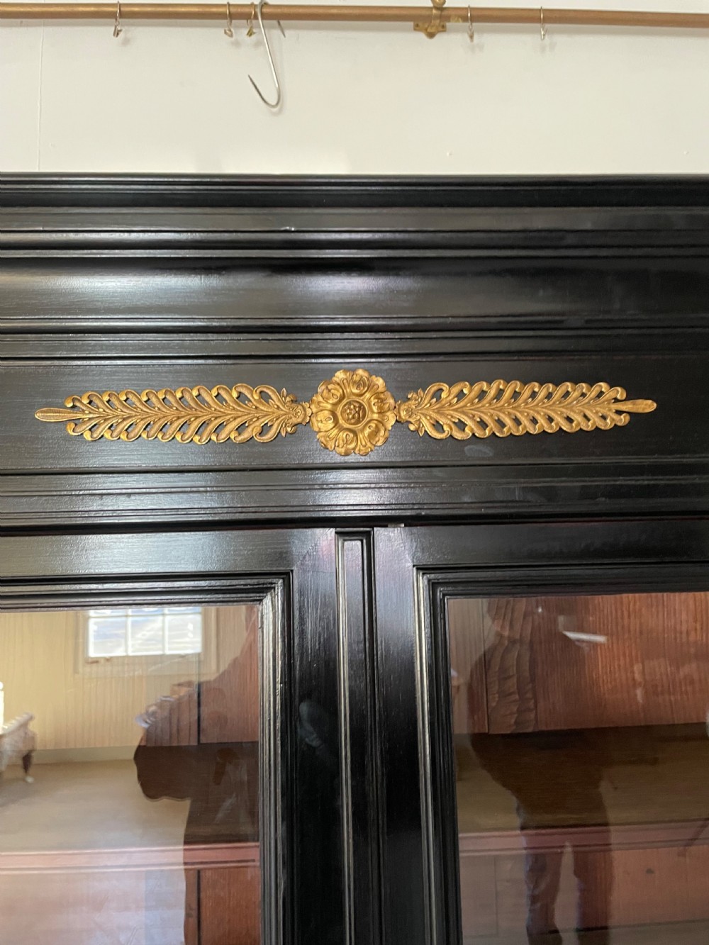 19th century ebonised 2 door bookcase View VII