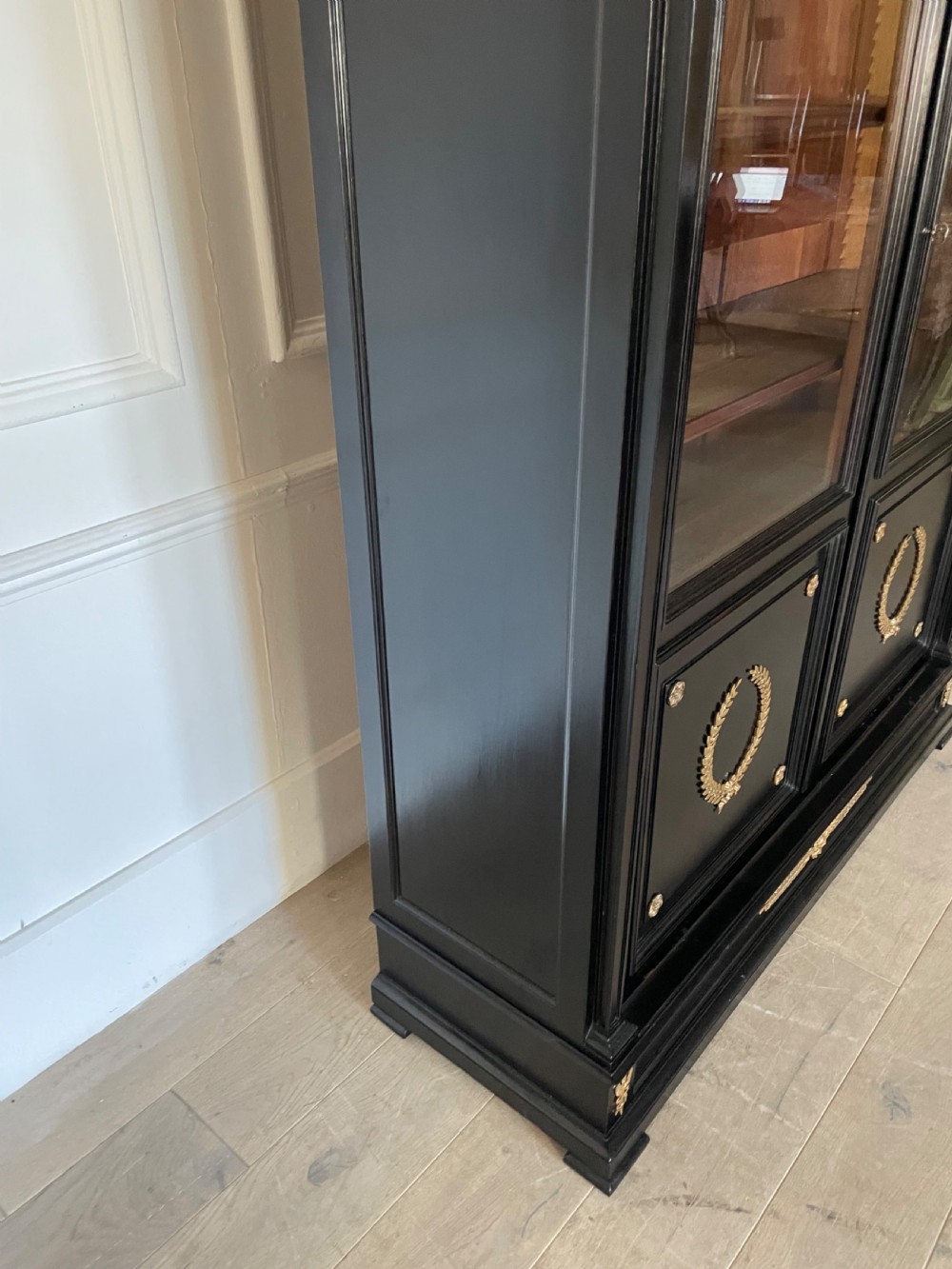 19th century ebonised 2 door bookcase View XI