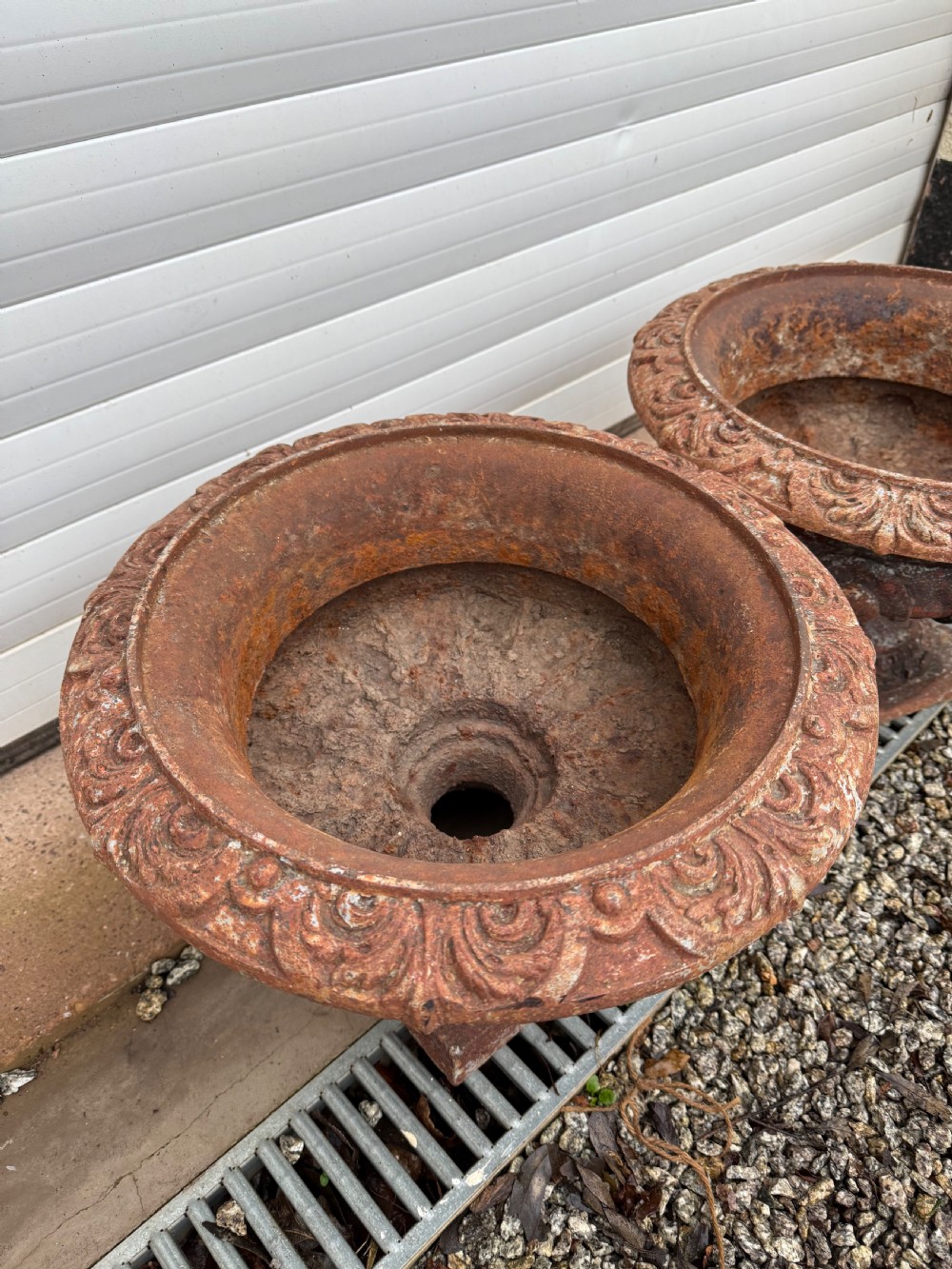 Pair of cast iron planters  View II