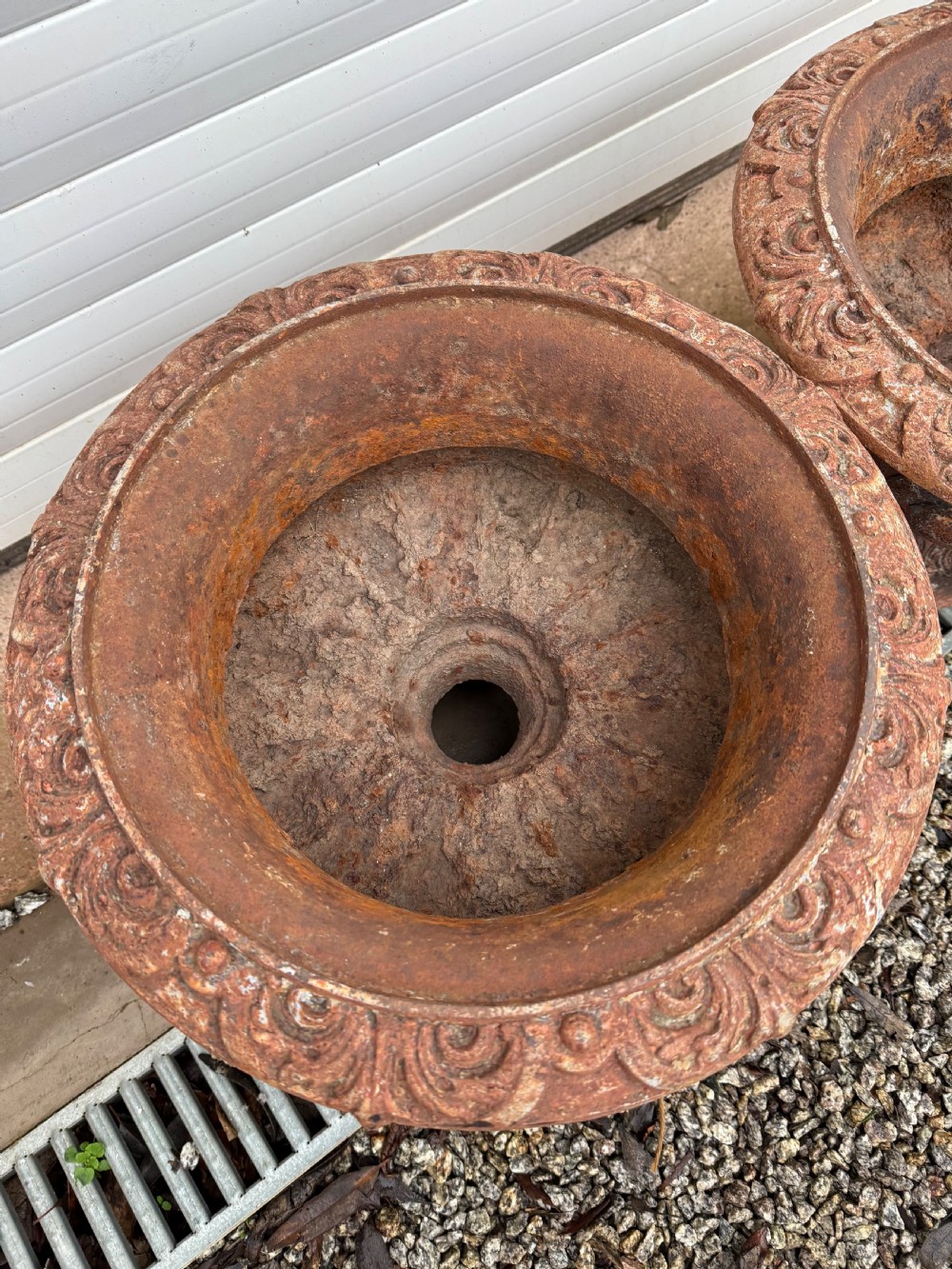 Pair of cast iron planters  View III