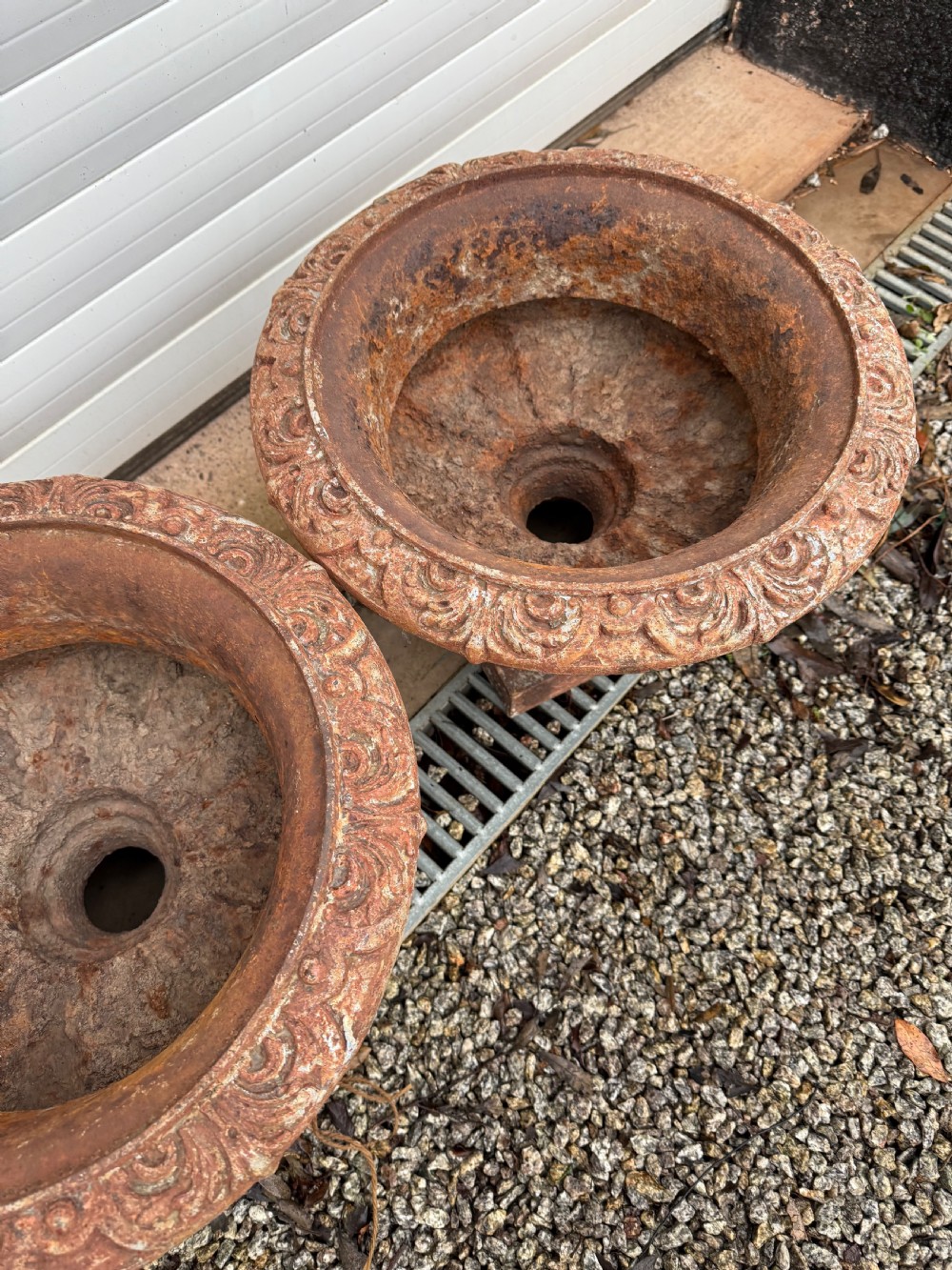 Pair of cast iron planters  View V