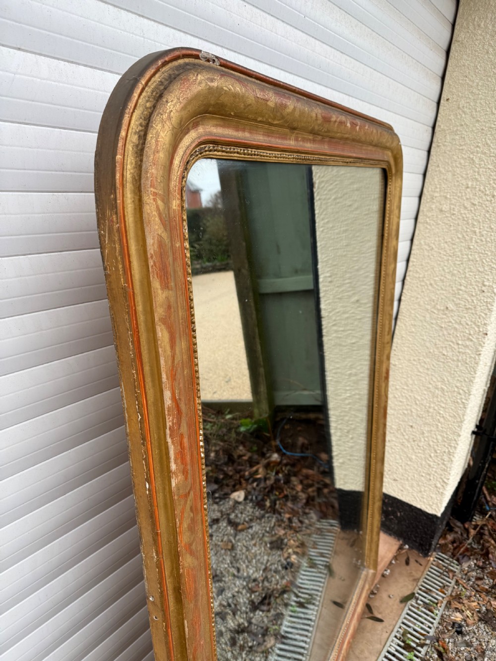 Large arched topped overmantle mirror  View XV