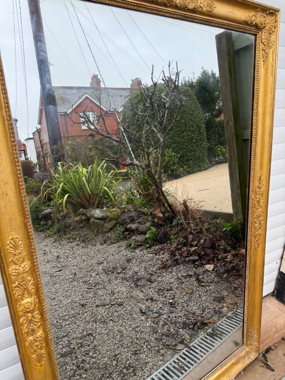Wonderful 19th century gilded wall mirror , empire style  View IX