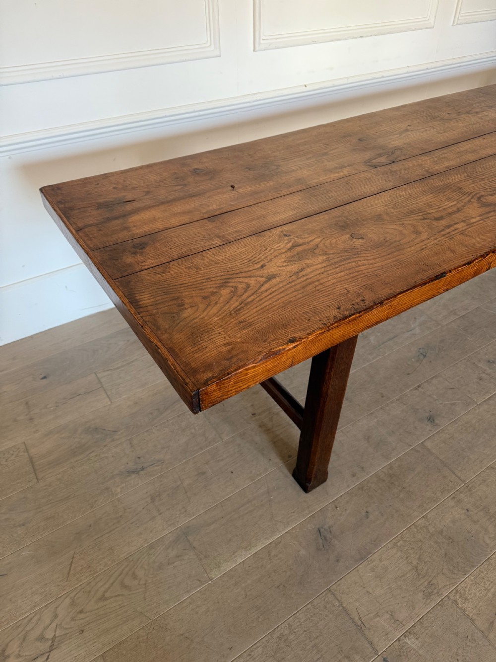 Long 19th century oak country farmhouse table  View II