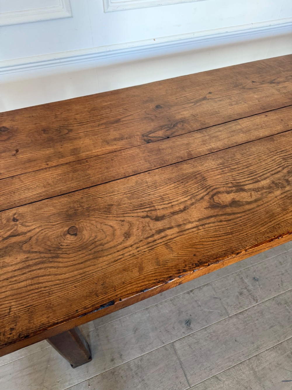 Long 19th century oak country farmhouse table  View VI